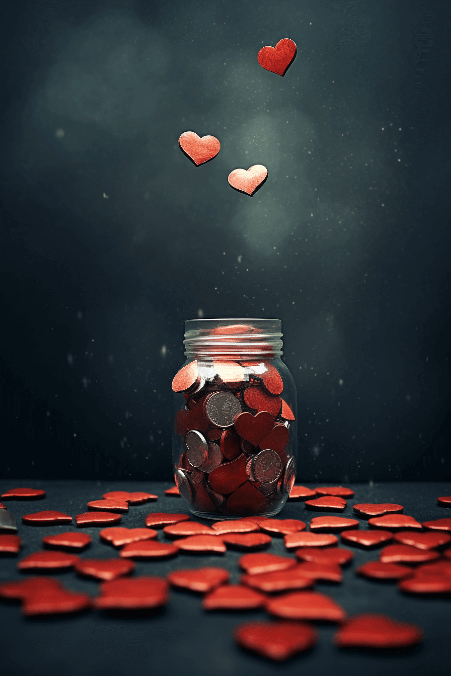 Jar with hearts